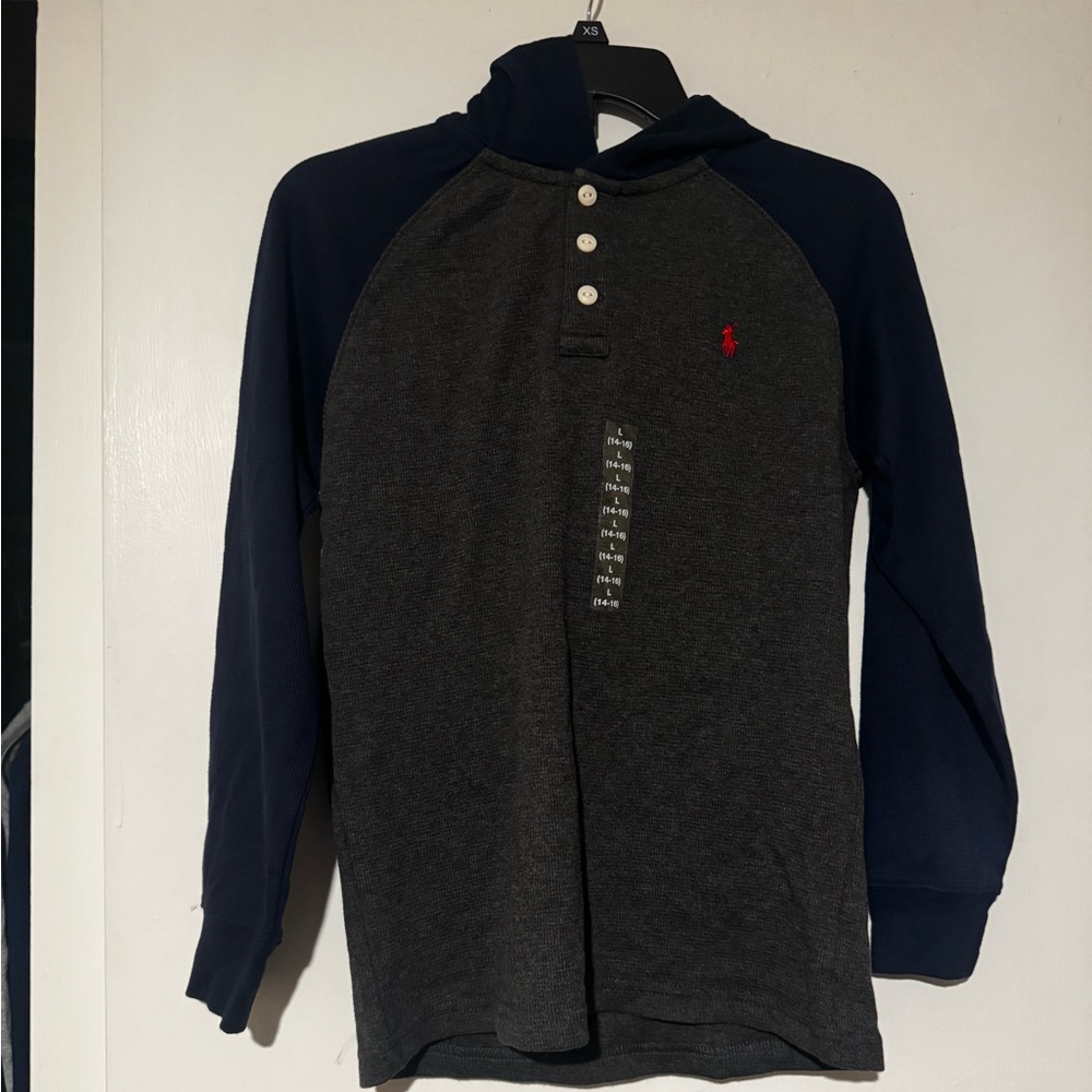 5 Boys Polo Ralph Lauren Hooded Shirts Size Large – Bundle